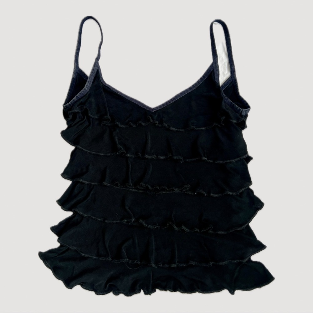 Diesel Black Ruffle Tank Top